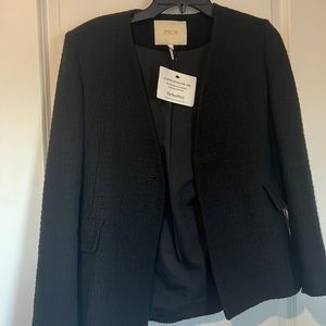Maje Black Tweed Blazer in Size 40, button missing otherwise perfect condition